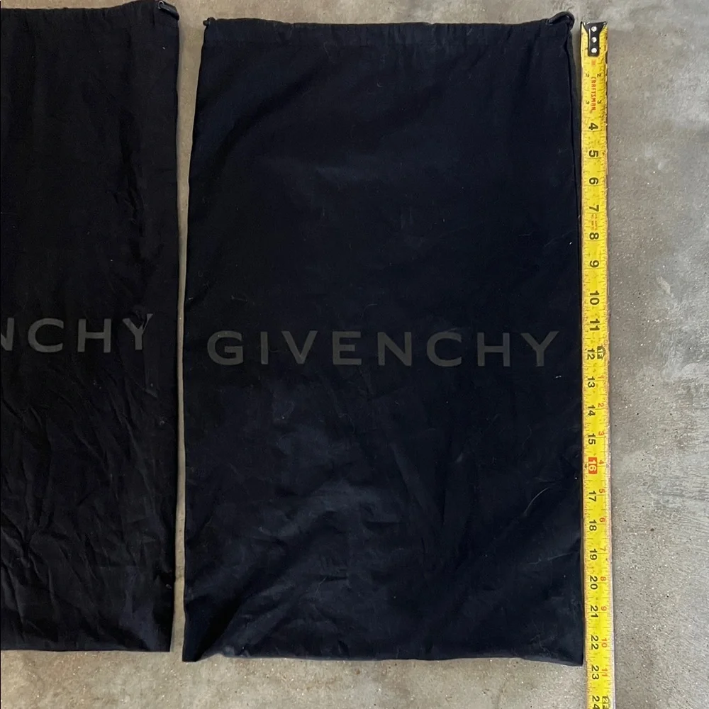 Authentic Givenchy Black Logo Drawstring Dust Bags, Set of 2